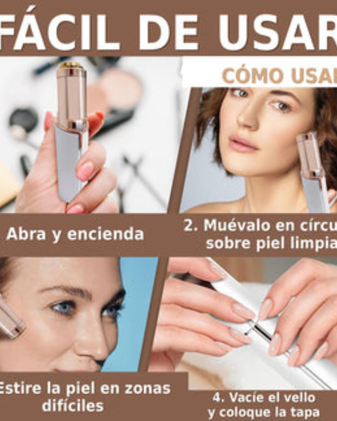 depilador portatil en forma de pintalabios